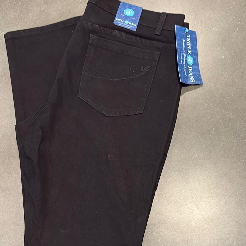 Soft Surroundings Black Boot Cut Jeans size 14 lower  rise